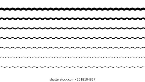 Ziguezags definem ícones. Estilo linear. Ícones de vetor.