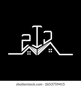 ZIJ Real State logo design, ZIJ simple and modern logo. ZIJ luxurious alphabet design  