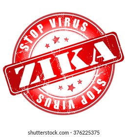 ZIKA Stop Virus stamp. Vector illustration.