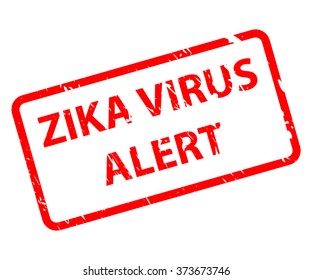 Zika Virus alert message in red shape. Eps10. Vector illustration warning