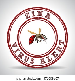 zika virus alert stamp -vector eps 10