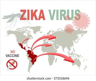 Zika virus disease. Zika virus design template. Isolated vector illustration.