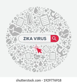 (Zika Virus) disease written in search bar, Vector illustration