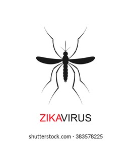 Zika virus logo. Mosquito icon bite alert. Aedes Aegypti isolated on white background. Vector illustration