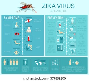 Zika Virus Prevention Symptoms Infographics Stock Vector (Royalty Free ...