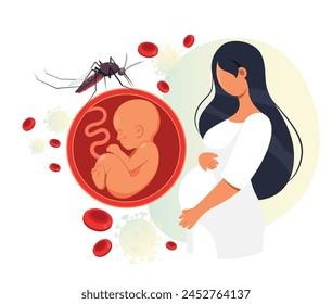 Zika Virus risk during Pregnancy  - Stock Illustration as EPS 10 File