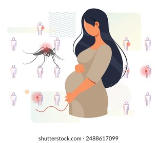 Zika Virus risk during Pregnancy  - Stock Illustration as EPS 10 File