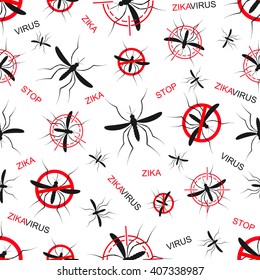 Zika virus seamless pattern wallpapers. Vector illustration