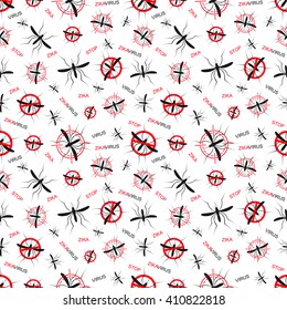 Zika virus seamless pattern wallpapers. Vector illustration