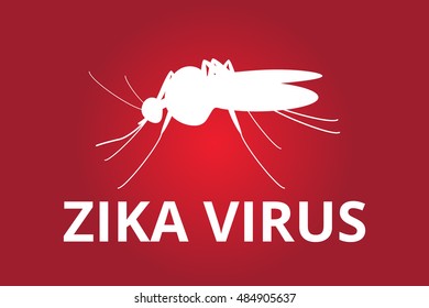Zika Virus text with mosquito vector illustration