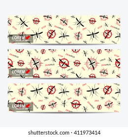 Zika virus of vector banners