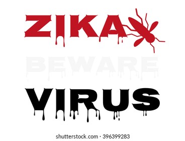Zika virus warning background, warning for public and pregnant women,  warning mosquito vector EPS. Zika virus warning text with red mosquito illustration.