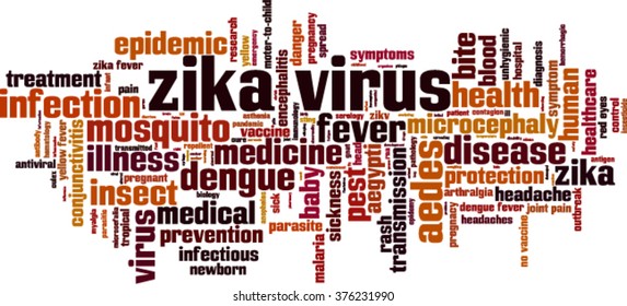 Zika virus word cloud concept. Vector illustration