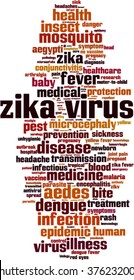 Zika virus word cloud concept. Vector illustration