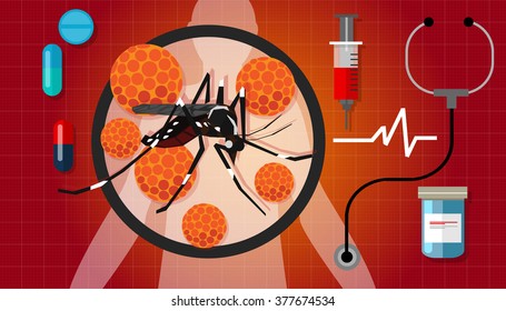 zika zica virus masquito virus aedes aegypti spread pandemic aoutbreak vector illustration