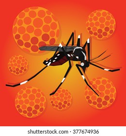 zika zica virus masquito virus aedes aegypti spread pandemic aoutbreak vector illustration