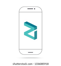 Zilliqa ZIL cryptocurrency icon logo vector on smartphone illustration