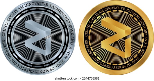zilliqa-zil virtual currency logo. vector illustrations. 3d illustrations.