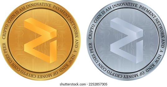 zilliqa-zil virtual currency logo. vector illustrations. 3d illustrations.
