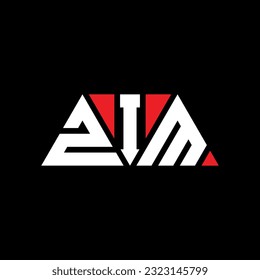 Diseño del logotipo de la letra del triángulo ZIM con forma de triángulo. Monograma de diseño del logotipo del triángulo ZIM. Plantilla de logotipo vectorial de triángulo ZIM con color rojo. Logo triangular ZIM Diseño sencillo, elegante y lujoso.