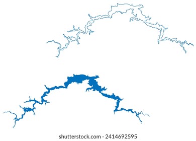 Zimapan Lake (Mexico, United Mexican States) map vector illustration, scribble sketch Reservoir 	Presa Zimapán or Fernando Hiriart Balderrama Dam map