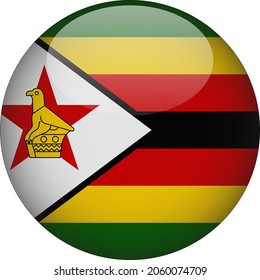 Symbol für die 3D-Länderflagge von Simbabwe