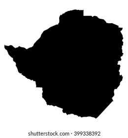 Zimbabwe black map on white background vector