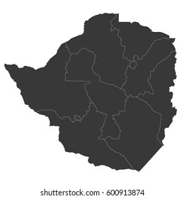 Zimbabwe black map on white background vector