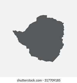 Zimbabwe country border map