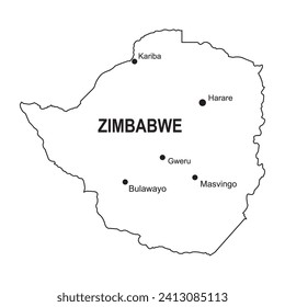 Zimbabwe country map vector illustration simple design
