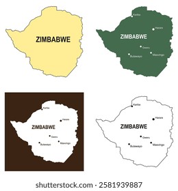 Zimbabwe country map vector illustration simple design