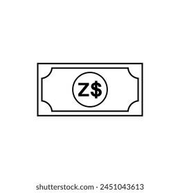 Zimbabwe Currency Symbol, The Zimbabwean Dollar Icon, ZWD Sign. Vector Illustration