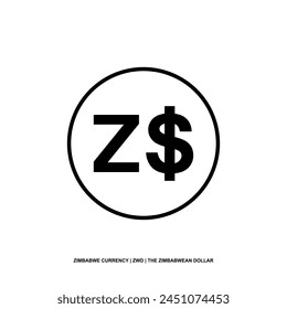 Zimbabwe Currency Symbol, The Zimbabwean Dollar Icon, ZWD Sign. Vector Illustration