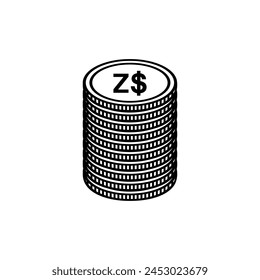 Zimbabwe Currency Symbol, The Zimbabwean Dollar Icon, ZWD Sign. Vector Illustration