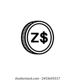 Zimbabwe Currency Symbol, The Zimbabwean Dollar Icon, ZWD Sign. Vector Illustration