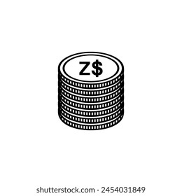 Zimbabwe Currency Symbol, The Zimbabwean Dollar Icon, ZWD Sign. Vector Illustration