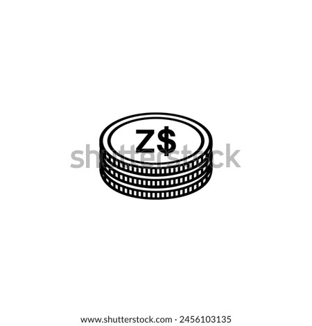 Zimbabwe Currency Symbol, The Zimbabwean Dollar Icon, ZWD Sign. Vector Illustration