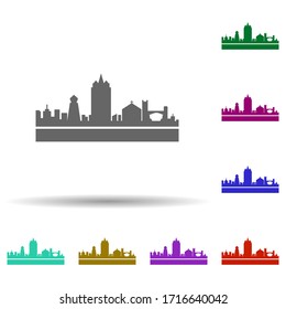 Zimbabwe detailed skyline multi color icon. Simple glyph, flat vector of cities icons for ui and ux, website or mobile application