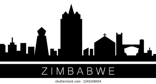 Zimbabwe detailed skyline. Vector postcard illustration