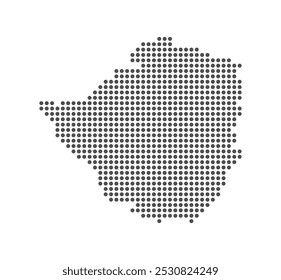 Zimbabue - Mapa Punteado. Mapa formado por puntos. Ilustración vectorial