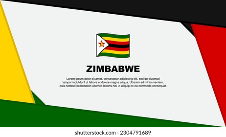 Zimbabwe Flag Abstract Background Design Template. Zimbabwe Independence Day Banner Cartoon Vector Illustration. Zimbabwe Independence Day