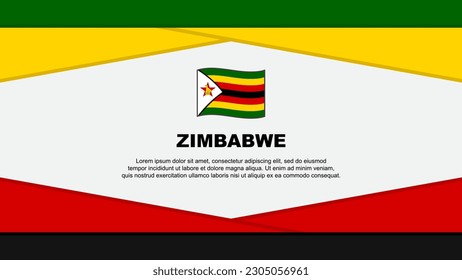 Zimbabwe Flag Abstract Background Design Template. Zimbabwe Independence Day Banner Cartoon Vector Illustration. Zimbabwe Vector