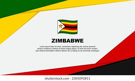 Zimbabwe Flag Abstract Background Design Template. Zimbabwe Independence Day Banner Cartoon Vector Illustration. Zimbabwe