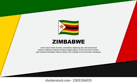 Zimbabwe Flag Abstract Background Design Template. Zimbabwe Independence Day Banner Cartoon Vector Illustration. Zimbabwe Banner