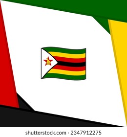 Zimbabwe Flag Abstract Background Design Template. Zimbabwe Independence Day Banner Social Media Post. Zimbabwe Independence Day