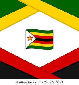 Zimbabwe Flag Abstract Background Design Template. Zimbabwe Independence Day Banner Social Media Post. Zimbabwe Template