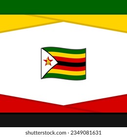 Zimbabwe Flag Abstract Background Design Template. Zimbabwe Independence Day Banner Social Media Post. Zimbabwe Vector