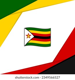 Zimbabwe Flag Abstract Background Design Template. Zimbabwe Independence Day Banner Social Media Post. Zimbabwe