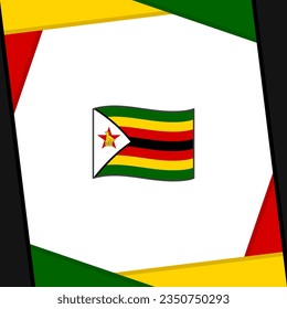 Plantilla de diseño de fondo de resumen de bandera de Zimbabue. Cartel del Día de la Independencia de Zimbabue en medios sociales. Bandera de Zimbabue