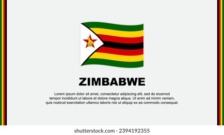 Zimbabwe Flag Abstract Background Design Template. Zimbabwe Independence Day Banner Social Media Vector Illustration. Zimbabwe Cartoon